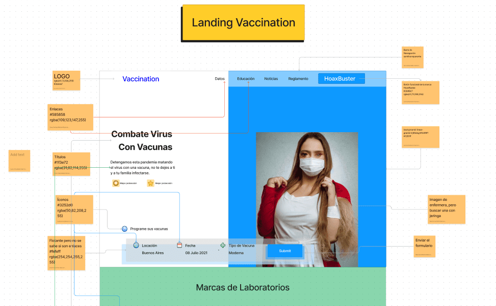 Diseño para CSS Landing Page Vaccination